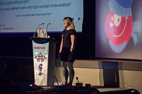 Me on stage at SmashingConf Whistler